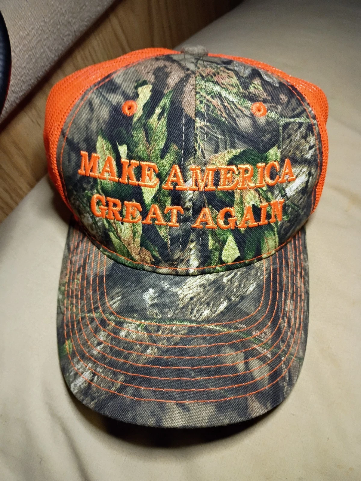 Make America Great Again Cami Orange Trucker Hat