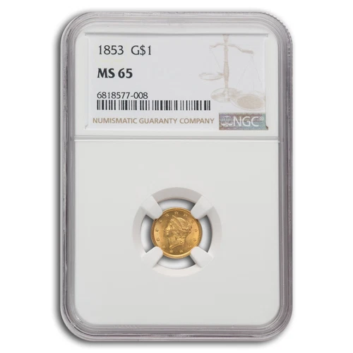 1853 $1 Liberty Head Gold Dollar MS-65 NGC