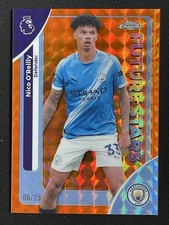 Nico O'Reilly 2025-26 Topps Chrome Premier League Orange Geometric Base /25 #130