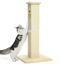 32 Inch Cat Scratching Post Natural Sisal Scratcher Kitten Toy Tall Beige