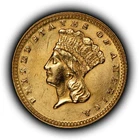 1874 G$1 Indian Princess Head Gold Dollar - Type 3 - Authentic Coin - UNC- G6389
