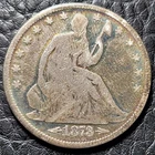 Silver 1873 Arrows Seated Liberty 50 Cents Half Dollar | Good Condition