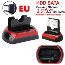 USB 2.0 - IDE/SATA Dockingstation externe Festplatten 2 Bay 2.5" 3.5" HDD EU