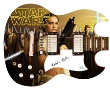 Star Wars Natalie Portman Signed Custom Photo Graphics Guitar ACOA