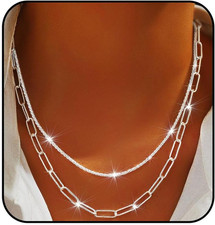 925 Sterling Silver Necklace for Women Dainty Layered Necklaces Silver Tiny Cros