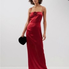 Reformation Frankie Burgundy Red Silk Maxi Dress Women's Size 4 NWT