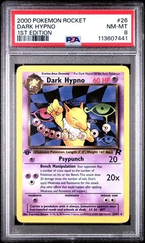-2000 Rocket DARK HYPNO 1st Edition 26/82 PSA 8 NM-MT
