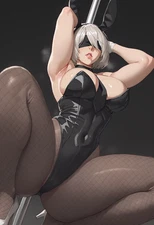 NieR Automata 2B full art waifu anime print #111