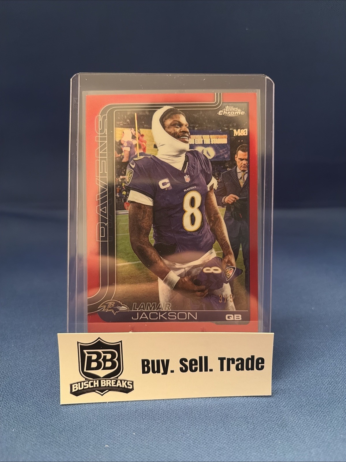 2025 Topps Chrome Lamar Jackson Image Variation Red /5