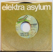Carly Simon-You're So Vain-1972 Elektra EK-45824 Rock 45 RPM 7" Single Record Carly Simon-You're So Vain-1972 Elektra EK-45824 Rock 45 RPM 7" Single Record
