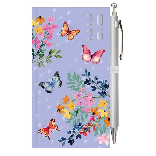 Agenda Slimline 2026 Avec Stylo Cadeau - Par Semaines, Design Au Choix, Emballé, Neuf