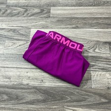 Under Armour YLG Youth Girls Purple Loose Fit HeatGear Shorts 3" Inseam