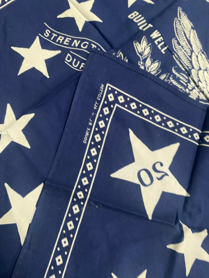 De Colección Ralph Lauren Algodón Bandana Bufanda Azul Marino Western Vintage Gráfico 30 Años Foto 3 de 4