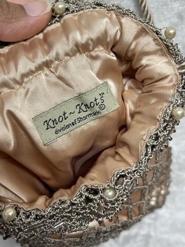 VTG Knot~Knots Sharmark Flapper Style Beaded Mesh Pouch Bag Purse 20s Design - Picture 8 of 14