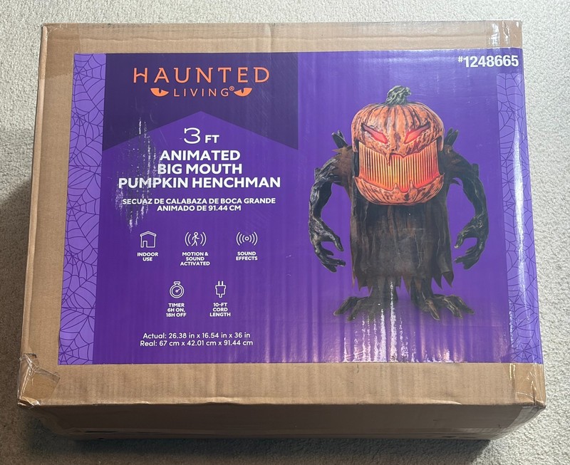 Haunted Living 3 ft Animated Big Mouth Pumpkin Henchman - Halloween Animatronic