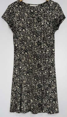 Peruvian Connection Kleid Pima Baumwolle Modal Small schwarz beige Blumen Scroll Midi