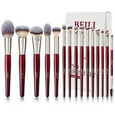 BEILI Makeup Brushes 15Pcs Professional Eyeshadow Brush Set Premium Synthetic Ma