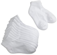 Jefferies Socks Girls 7-16 Sport Quarter Half Cushion 6 Pair Medium, White