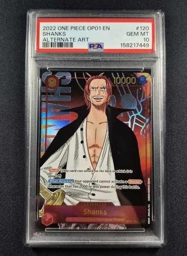PSA 10 Shanks (Alt Art) Romance Dawn OP01-120 EN One Piece B8