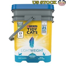 Lightweight Cat Litter Clumping Odor Control 21 Day Dust Free Natural Clay 17lbs