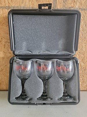 RARE Cornell University Wine Glasses with Protective Case Set Of  3 Wine Expert