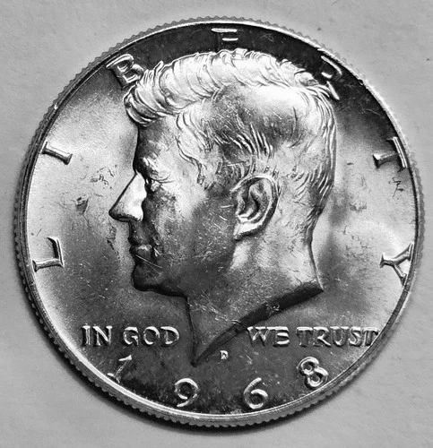 Uncirculated 1968-D Denver Mint 40% Silver Kennedy Half Dollar 11681