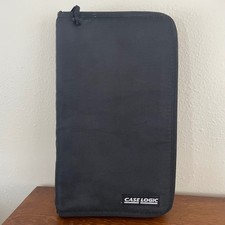 Case Logic 24 CD/DVD Organizer Carrying Case Zipper Storage Black Nylon Canvas