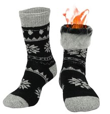 Women Thermal Socks - Thick Boot Sock Warm 5-10 1 Pair - Christmas Black