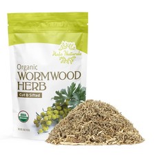 Hallo Naturals Organic Wormwood Herb Cut Sifted, 4 4 Ounce Pack of 1