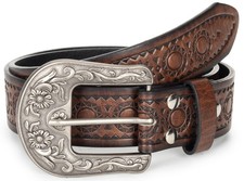 NociHah Adjustable Fit for Waist 28"-38", Brbrown Cowboy Beltown Belt