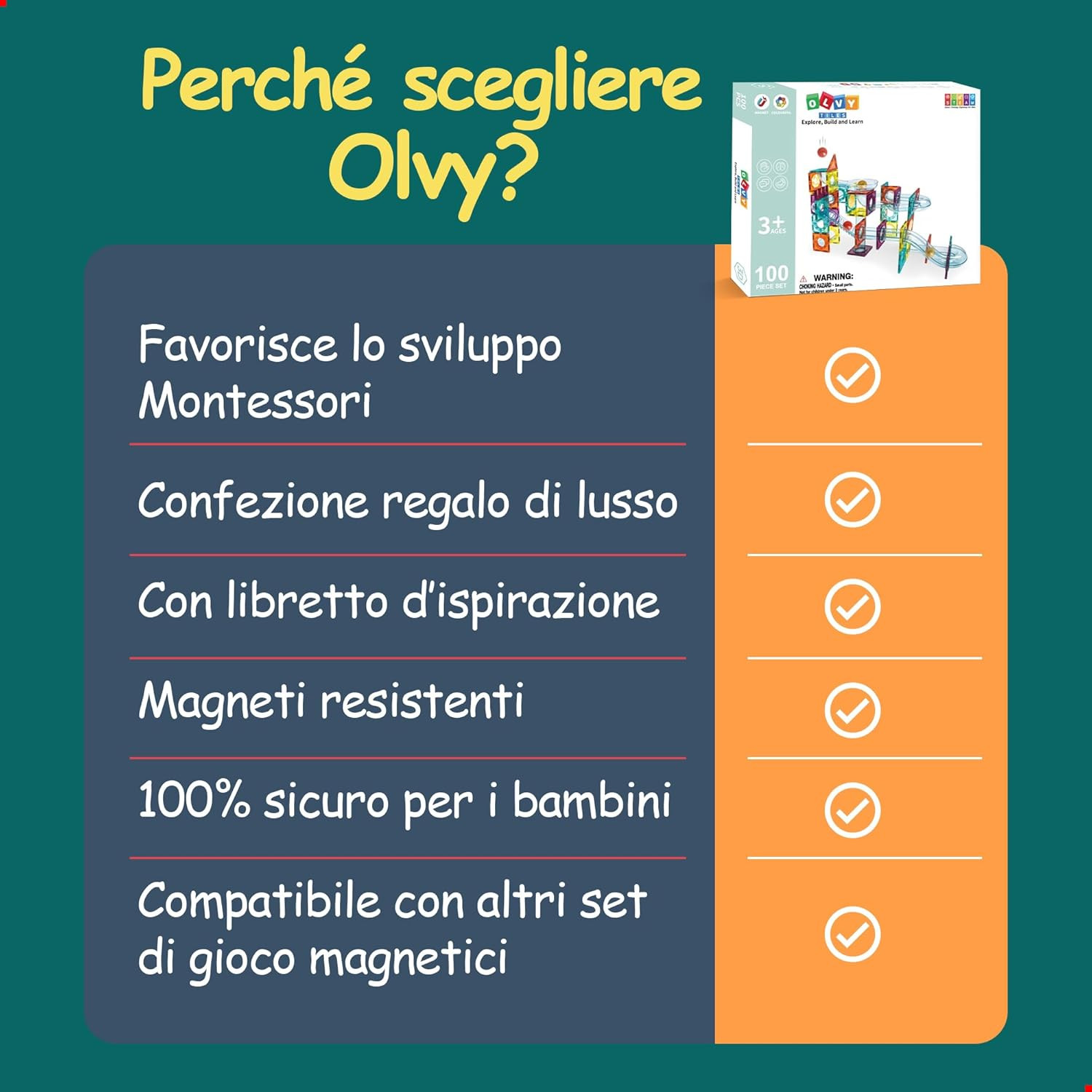 KIDCHEER Blocchi Magnetici 100 Pz – Set Vulcano E Fantasy Per Bambini 3-10 Anni, Giochi Creativi Da Costruzione