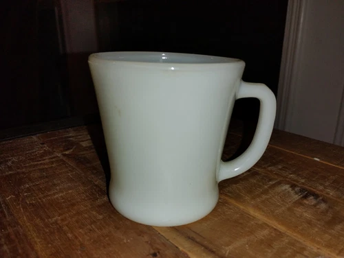 Vintage Fire King White D Handle Coffee Cup Mug Oven Ware Milk Glass Tea Drink