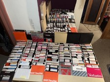 Huge Lot 140 Commodore 64 Floppy Disks Games w/9 MINI KAS-ETTE/10 Library Cases