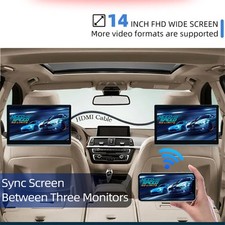 2X 14in Car Headrest Monitor 2G+32G Android 12 Touch Screen HDMI Wifi USB 8-Core