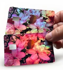 PINK BLOSSOMS SPRING Credit Debit Card Skin Cover Sticker Chip 2PC