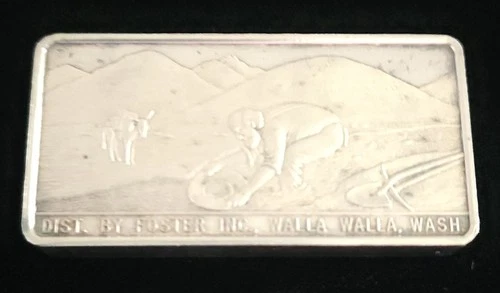 RARE 1970 W H FOSTER Day MINES 3 Troy Oz .999 SILVER BAR