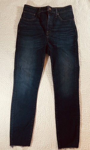 Madewell Jeans Womens 28 Blue Dark Wash Curvy High-Rise Skinny Raw Hem Stretch