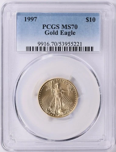 1997 $10 Gold American Eagle 1/4 Oz PCGS MS 70