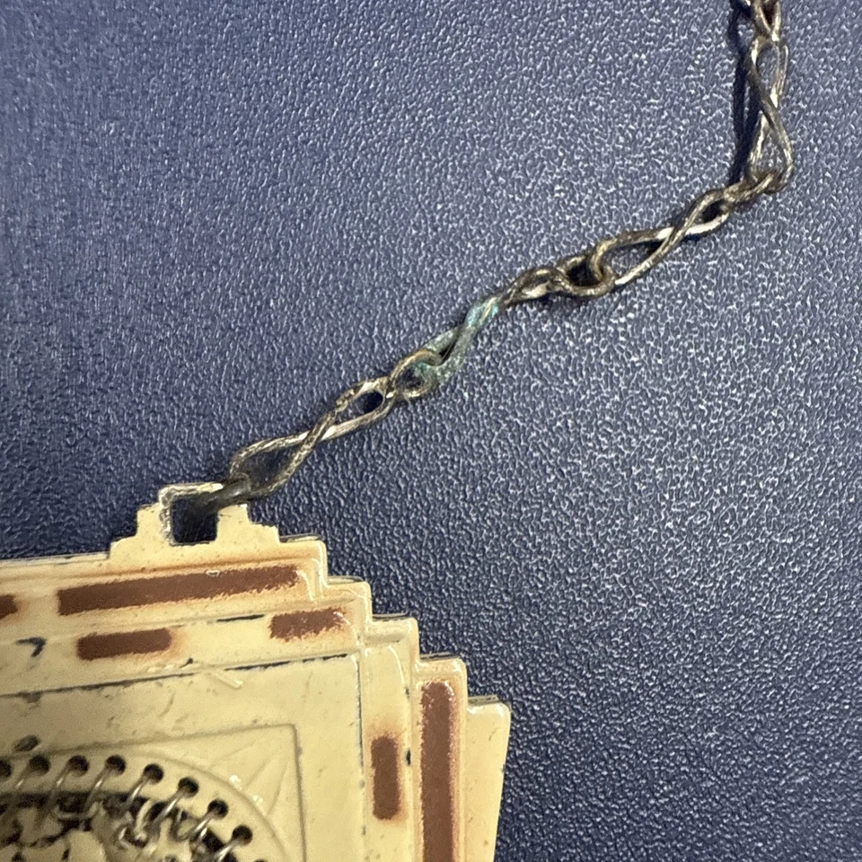 Cartera de malla esmaltada vintage Art Deco Whiting y Davis Foto 3 de 4