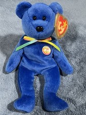 ty beanie baby CLUBBY I first club dark blue teddy bear