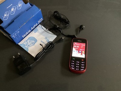 Nokia Asha 203 Rot gebraucht Funktioniert