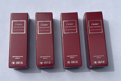 Cartier Declaration 0.06oz Men's Eau de Toilette Vials Spray 4 bottles, New (79)