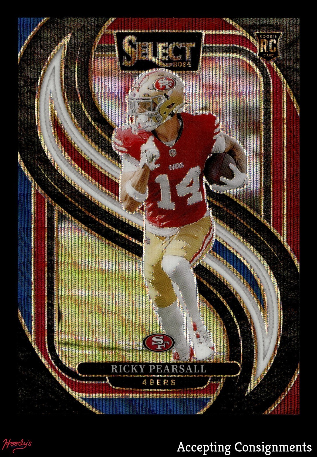 2024 Select Tri Color #173 Ricky Pearsall 233/249 Premier Level ROOKIE RC 49ERS