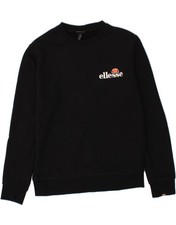 ELLESSE Womens Oversized Graphic Sweatshirt Jumper UK 10 Small Black BK13