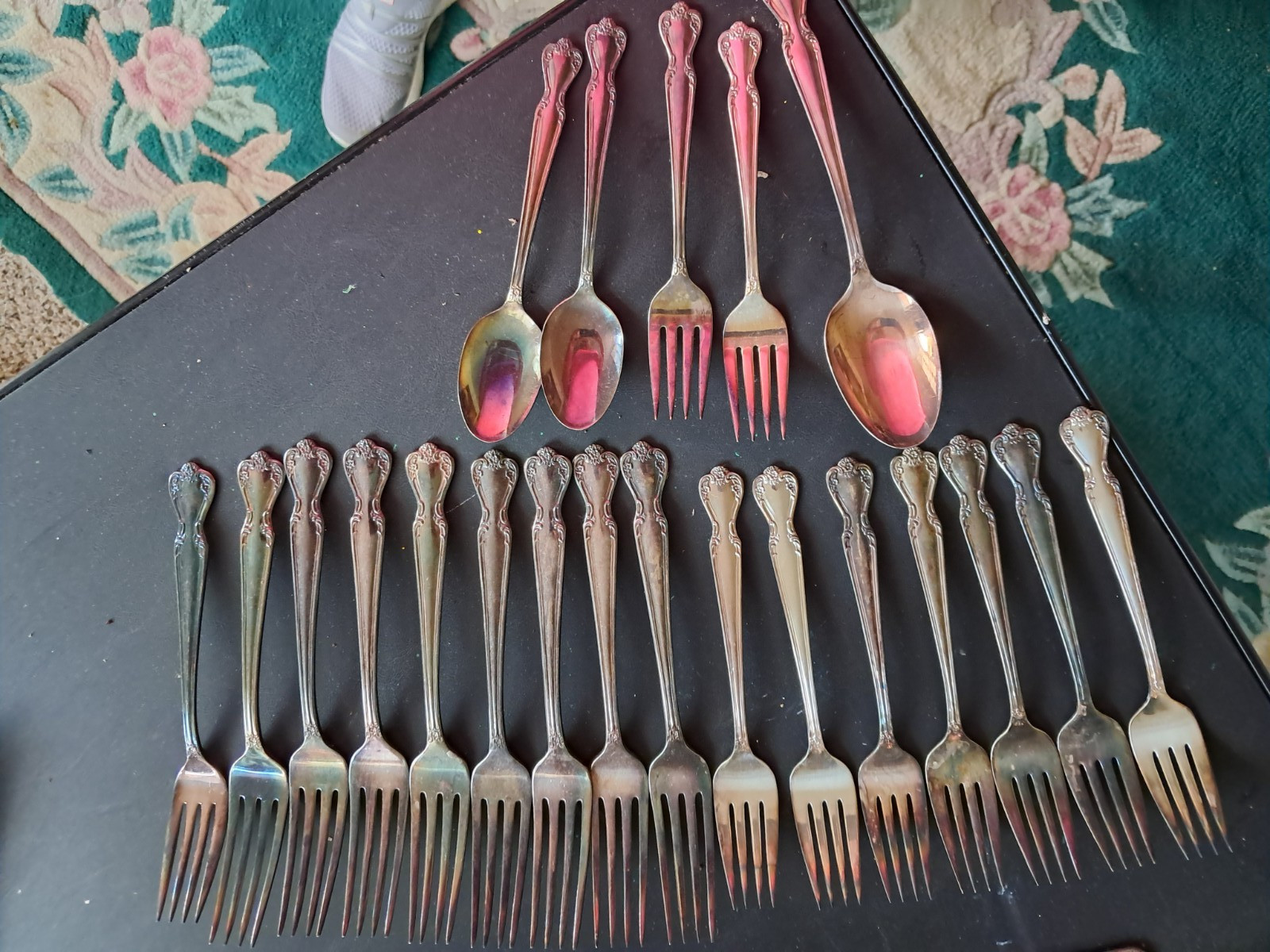1847 Rogers Bros Daybreak? 18 Forks 3 spoons Silverplate Flatware IS 1953