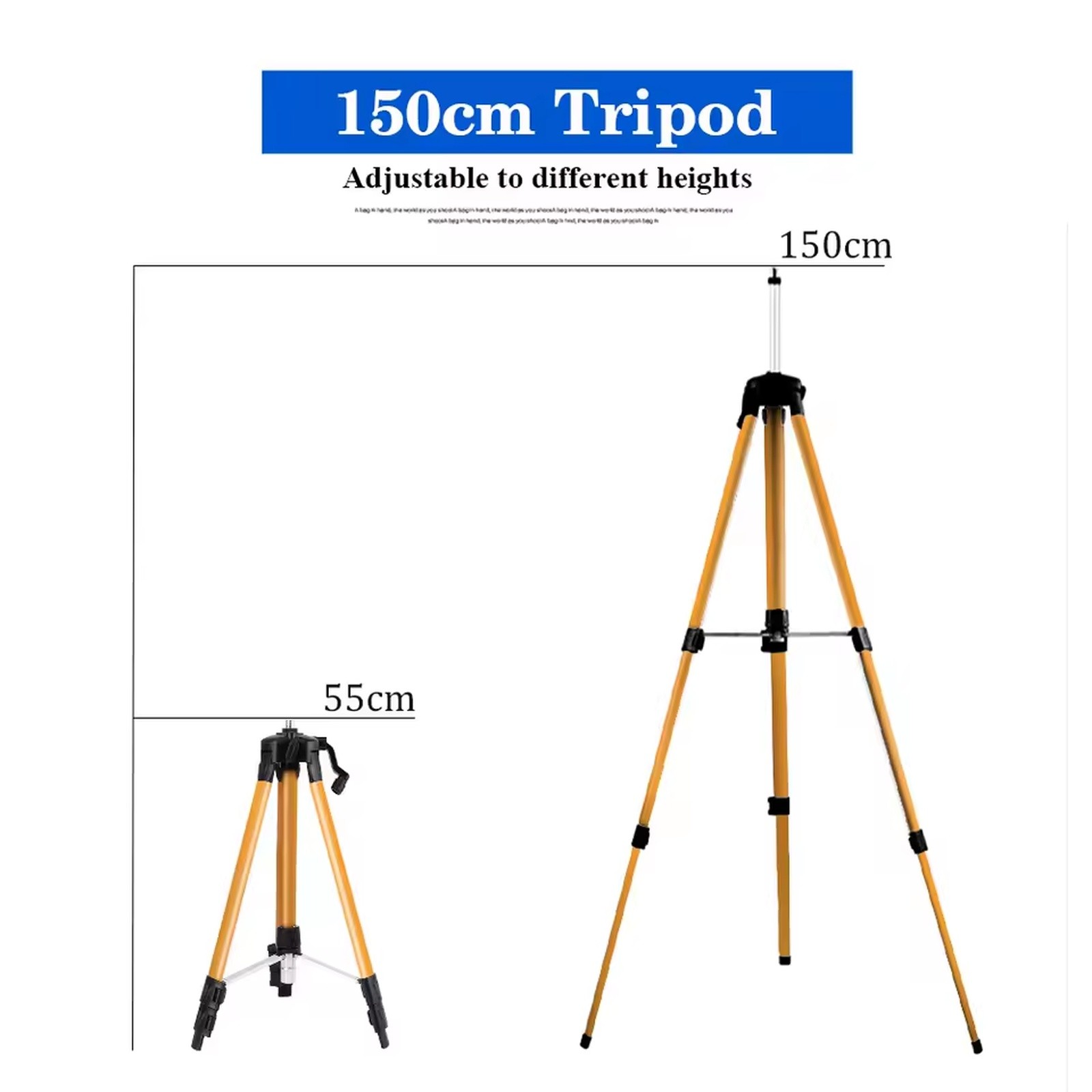 Trépied pour niveau laser stable de 1.5m évitant les erreurs de mesure