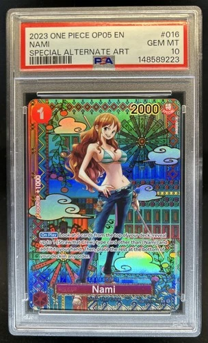 2023 One Piece New Era Nami Special Alt Art Rare #OP01-016 PSA 10 GEM MINT