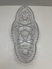 Imperial Glass “Nucut” Celery Dish Hobstars, Pinwheel, Sawtooth Edge,Glass Feet — photo 1