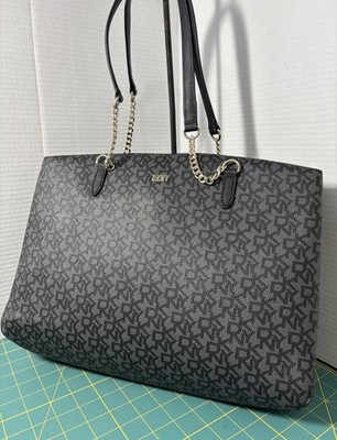 DKNY Bryant Park Large Black Tote Gold tone Hardware and Logo