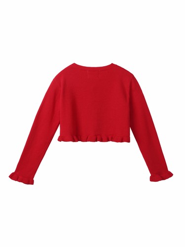 Flower Girls Bolero Shrug Open Front Short Cardigan Long Sleeve Top For Dress - Picture 71 of 96